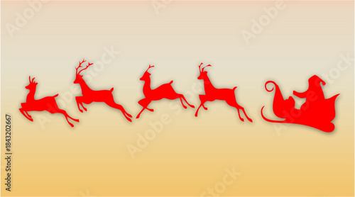 Scarlet silhouettes leap across winter dusk, reindeer racing skyward, guiding a quiet sleigh toward hope, wonder, warmth, and returning light tonight home.
