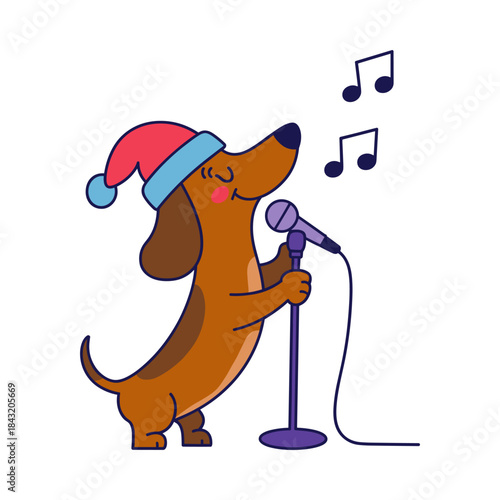 Christmas Singing Dachshund Dog Singer