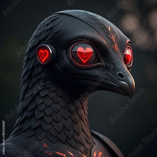 Wallpaper Mural Red bird close-up portrait showing head eye and colorful feathers Torontodigital.ca