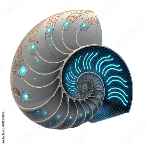 Wallpaper Mural nautilus shell on white background Torontodigital.ca