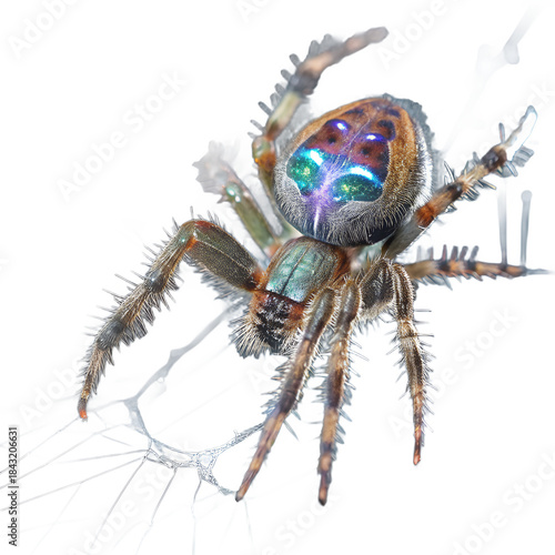 Wallpaper Mural Hairy brown spider isolated on white background close-up macro wildlife arachnid predator Torontodigital.ca