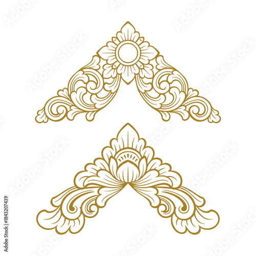 Balinese ornament frame template vector premium 15
