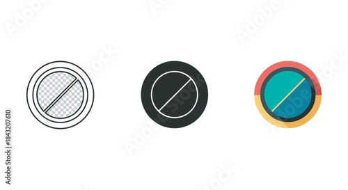 Set of prohibition sign with different style and color