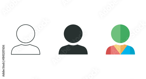 Different user icons representing diversity and individuality