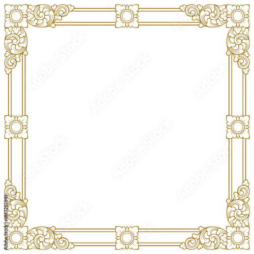 Balinese ornament frame template vector premium 13