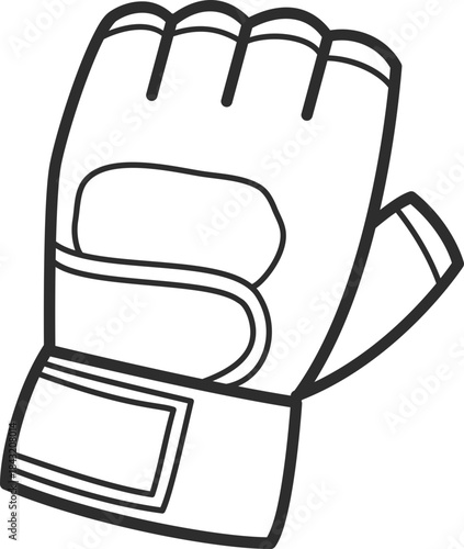 doodle illustration of bag gloves