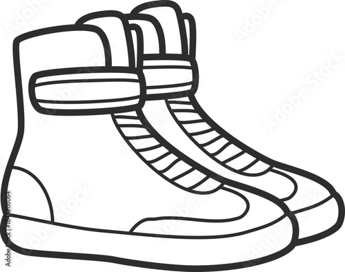 doodle illustration of Boxing shoes