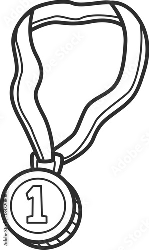 doodle illustration of medallion