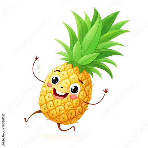 Wallpaper Mural Vector illustration of a fresh ripe pineapple isolated on a white background featuring healthy tropical fruit with juicy yellow flesh and green organic leaves for a sweet natural dessert Torontodigital.ca