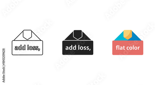 Envelope icon set in different style