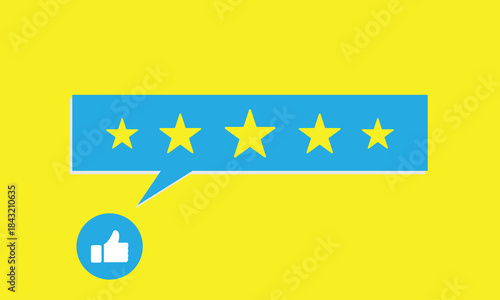 Hand five stars rating line symbol. Feedback five stars. Human hands put rating 5 star. Classification and user feedback concept. Vector Illustration .EPS 10 .