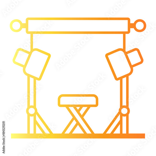 art studio Line Gradient Icon