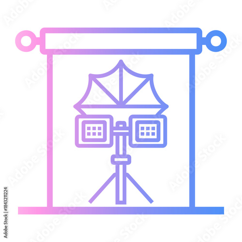 art studio Line Gradient Icon