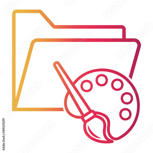 art studio Line Gradient Icon