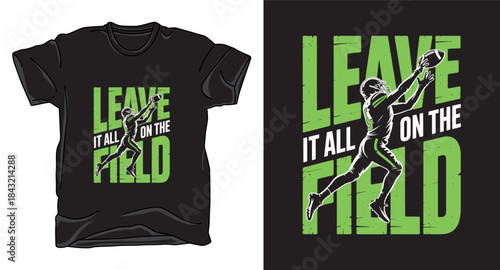 leave field football graphic vector art t-shirt design print template