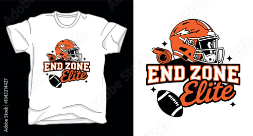 End zone football graphic vector art t-shirt design print template