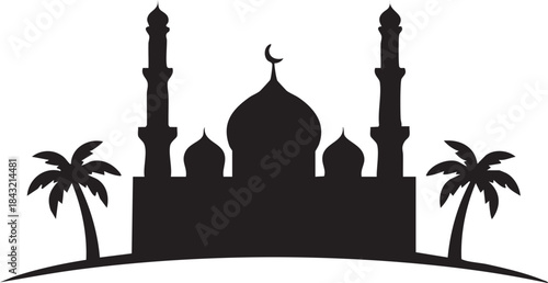 Islamic pulpit design with decorative elements and arabic script