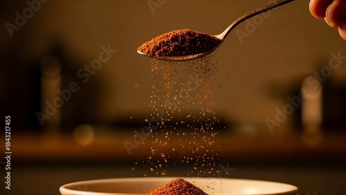 Sprinkle of coffee powder