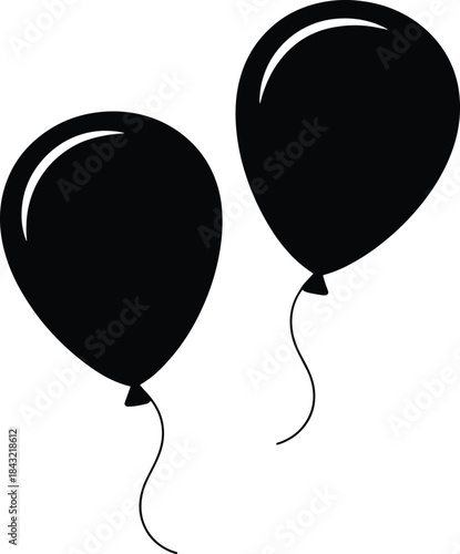 Two Black Balloons with Strings Attached