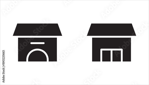 Web home icon set for websites and apps. Simple house symbol. Main page pictogram in filled, thin line, outline and stroke style. Isolated illustration.