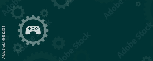 Gaming Controller Recreation Gear Vector Illustration with Copy Space