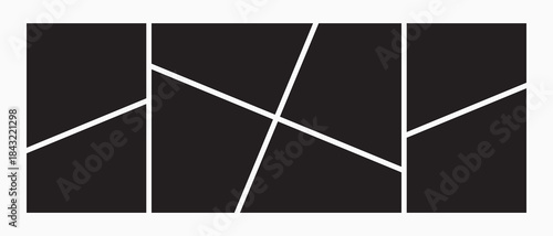 Mood board or photo image layout template. Photo collage art grid. Picture frame composition. Photo portfolio. Photo gallery arrangement design concept for presentation, poster, mockup. 