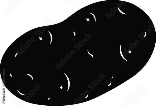  vector silhouette icon of an irregular-shaped Potato