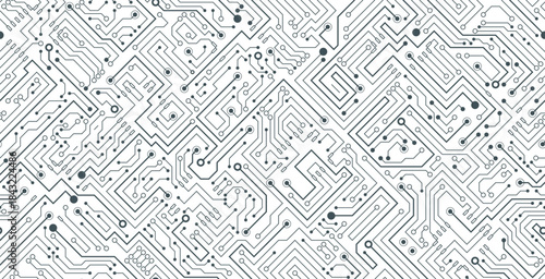 Seamless electronic circuit board with technology background.