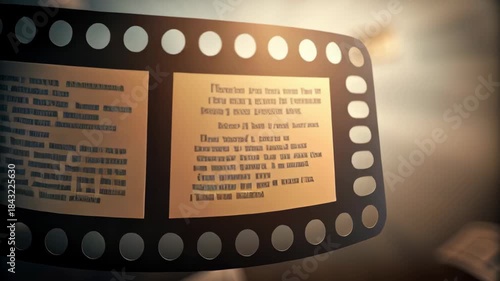 Cinematic Celebration of National Screenwriters Day Film Reels and Scripts Floating in Warm Glow and Motion