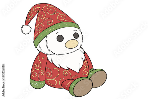 Cute Christmas Gnome Plush Toy Santa Doll Illustration