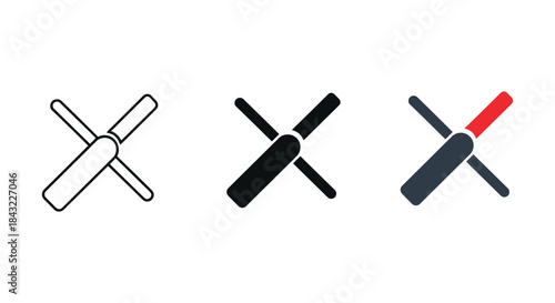 Set of three wind turbine blades icon