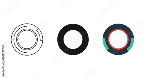 Three different ring designs with unique features