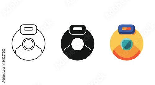 Different styles of kettlebell icon set