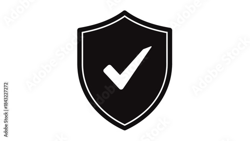 Shield with Check Mark Icon Security, Safety, Protection, Approval, Verification, Trust