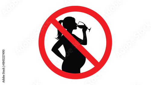Prohibition symbol indicating no alcohol consumption during pregnancy