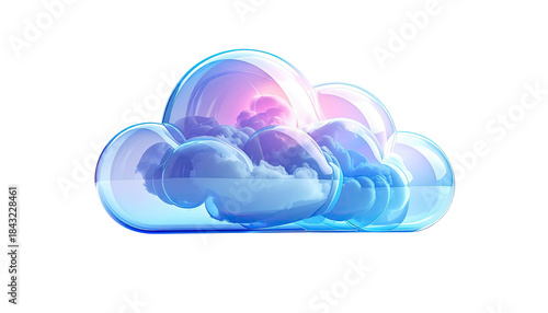 Translucent cloud with glowing, pastel-colored interior