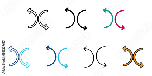 Conflict icon set multiple style vector collection. Editable Stroke 
