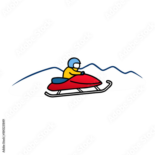 vector illustration of a snowmobile