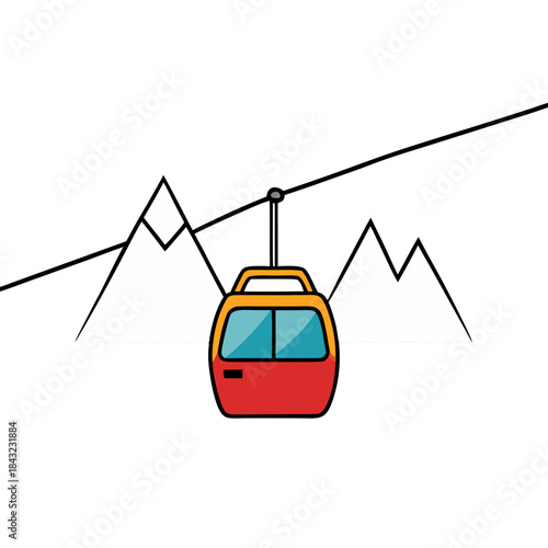 cable car vector illustration