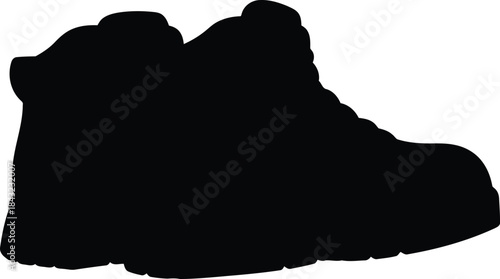 Stylish Black High-Top Sneakers Silhouette for Trendy Fashion Illustrations and Athletic Lifestyle Designs