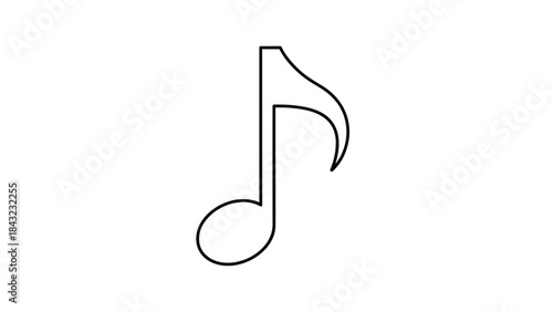 A black eighth note musical symbol on a pure, Generative AI.