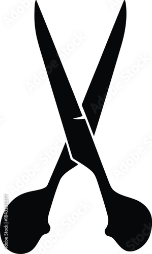 Stylish Black Scissors Icon for Creative Projects, Hairdressing, Crafting, and Design Use