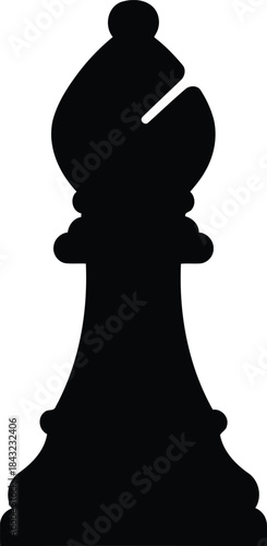 Elegant Black Chess Bishop Icon for Game Strategy and Intelligence in Board Games and Competitive Play