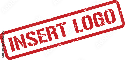 Distressed Red Insert Logo Stamp Element for Mockups, Communication, and Design Templates