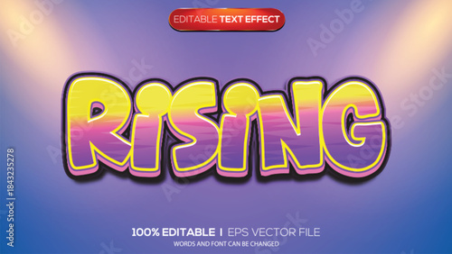 3d text effect rising theme