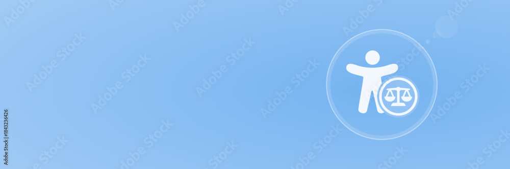 Obraz premium Barrierefreiheit Gesetz Recht inklusives Design Header copy space - Digitale Teilhabe Vektor svg unter 60 kB