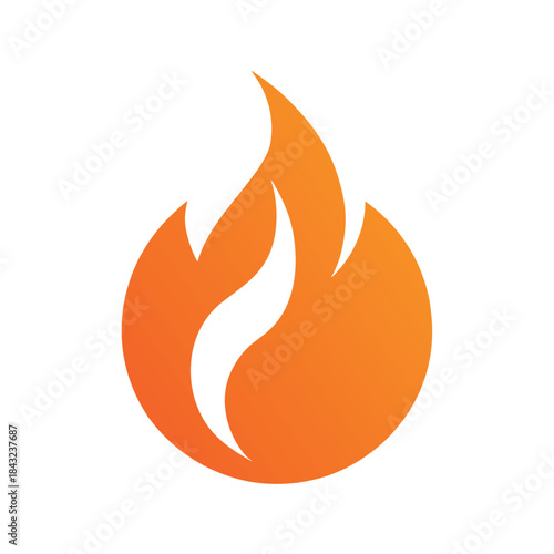 Flame icon flat vector illustration