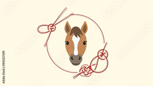 Horse face inside of circle art: A charming image captures a horse face at the heart of an intricately designed circle, adorned with elegant details that reflect artistry and heritage.