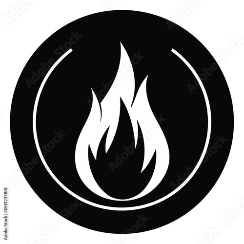 Fire button panel icon flat vector illustration
