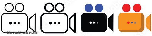 Minimal camera icon representing live streaming, product showcasing, and real‑time social commerce activity